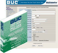 The Marine Industry Used Boat Price Guide for boats and yachts - The BUC Used Boat Book Value Guide.